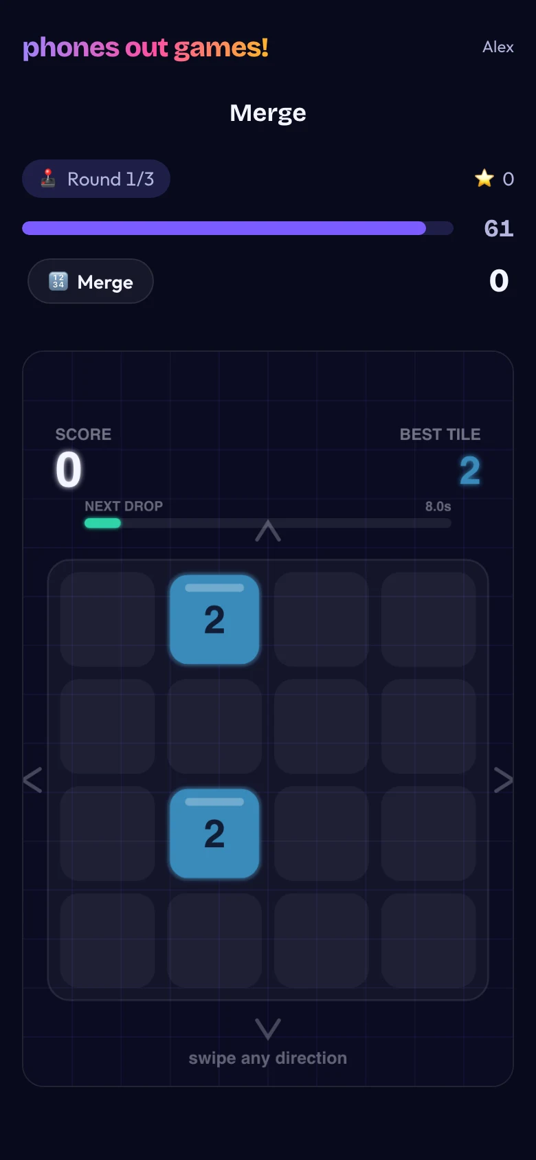 Merge phone screen: Everyone plays at once
