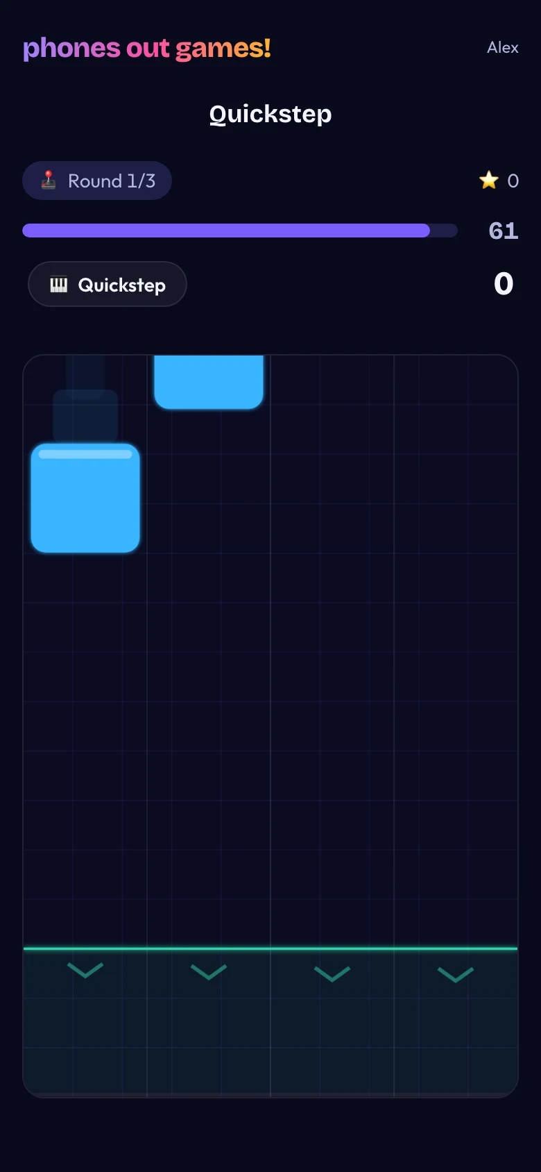 Quickstep phone screen: Everyone plays at once