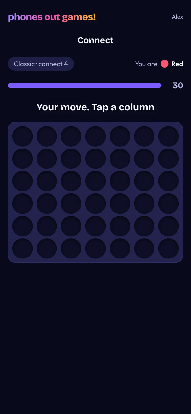 Connect phone screen: Drop a disc