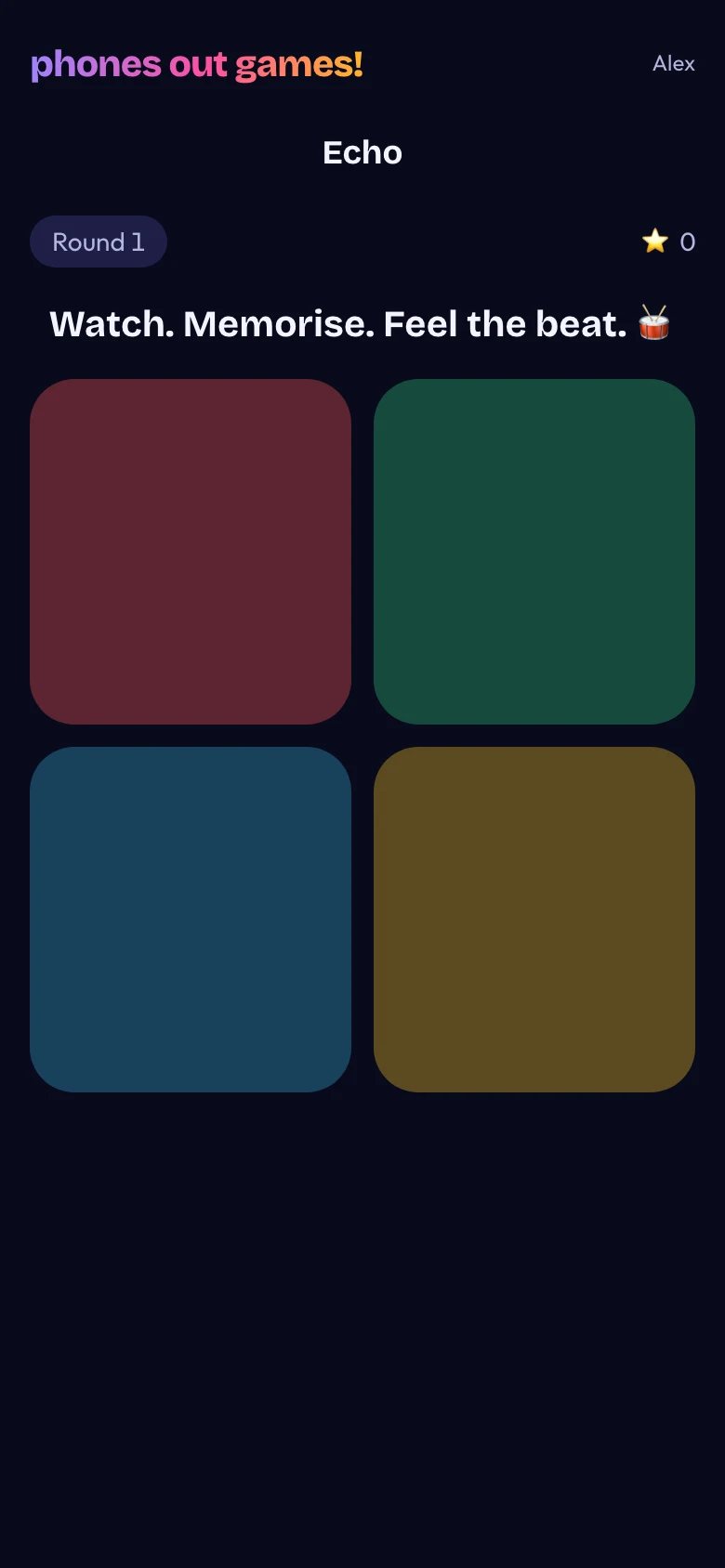 Echo phone screen: Watch the pattern