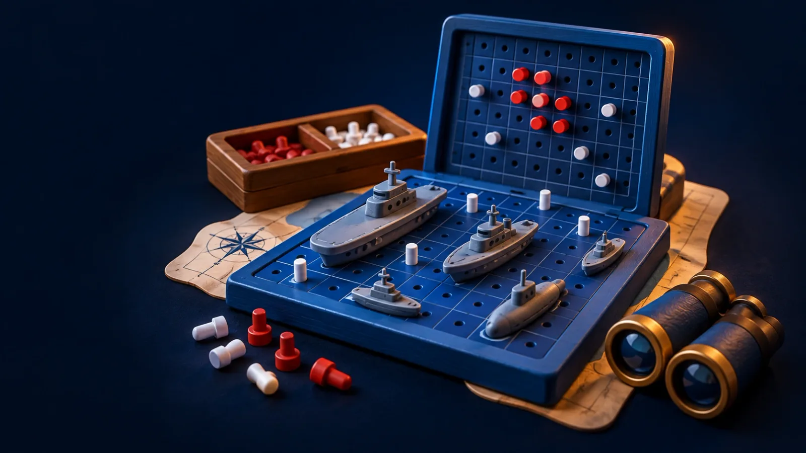 Illustrated cover for Flotilla. Hide your fleet. Find theirs. Sink everything.
