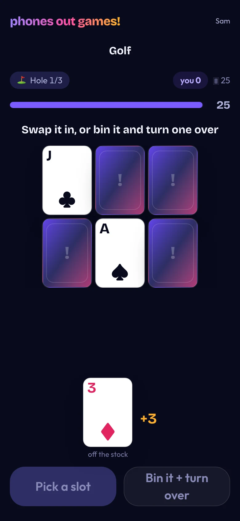 Golf phone screen: Swap or turn