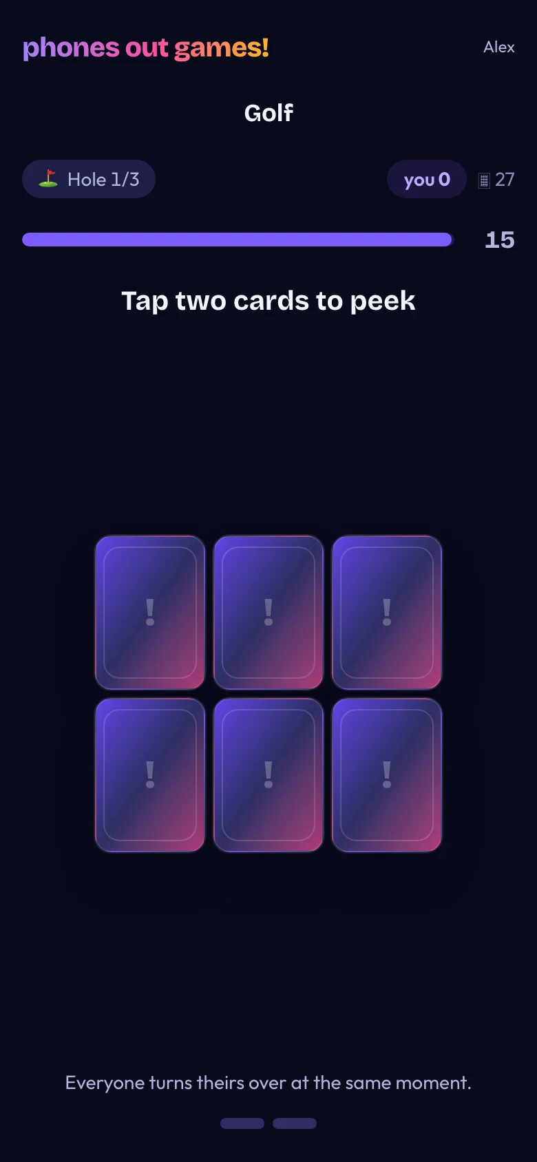 Golf phone screen: Take a peek