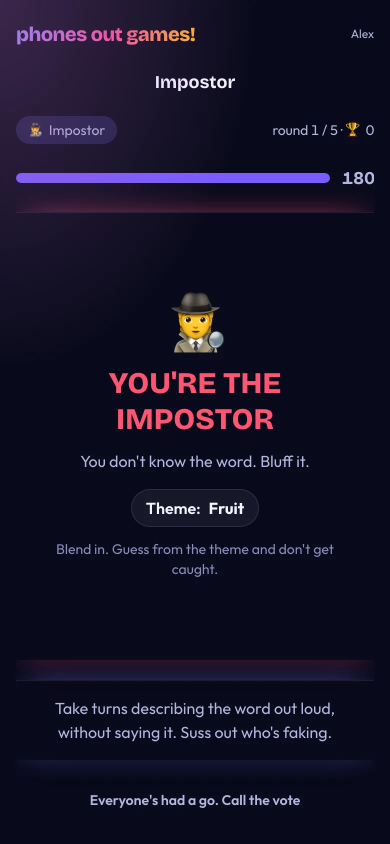 Impostor phone screen: Find the impostor