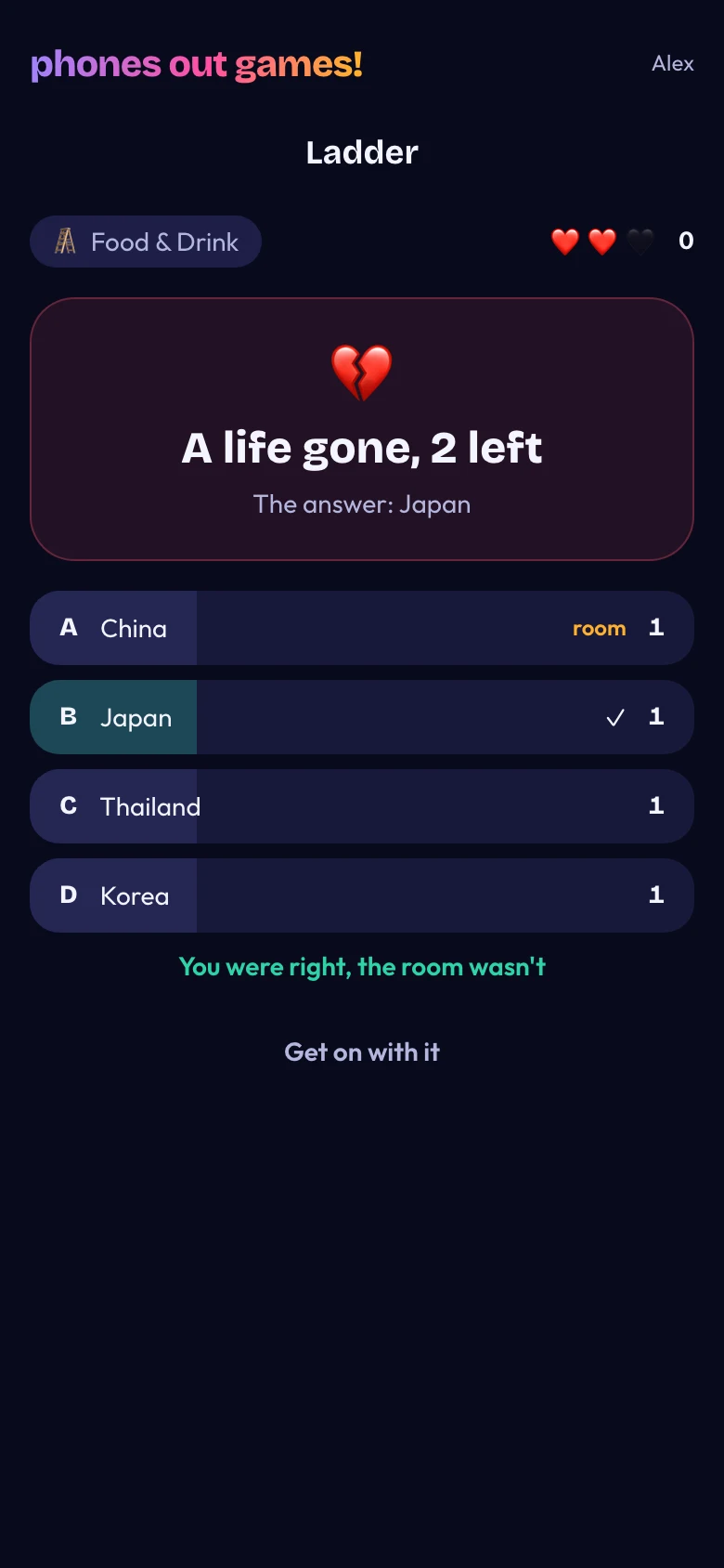 Ladder phone screen: See the result