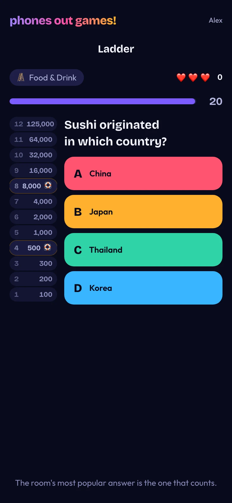 Ladder phone screen: Pick your answer