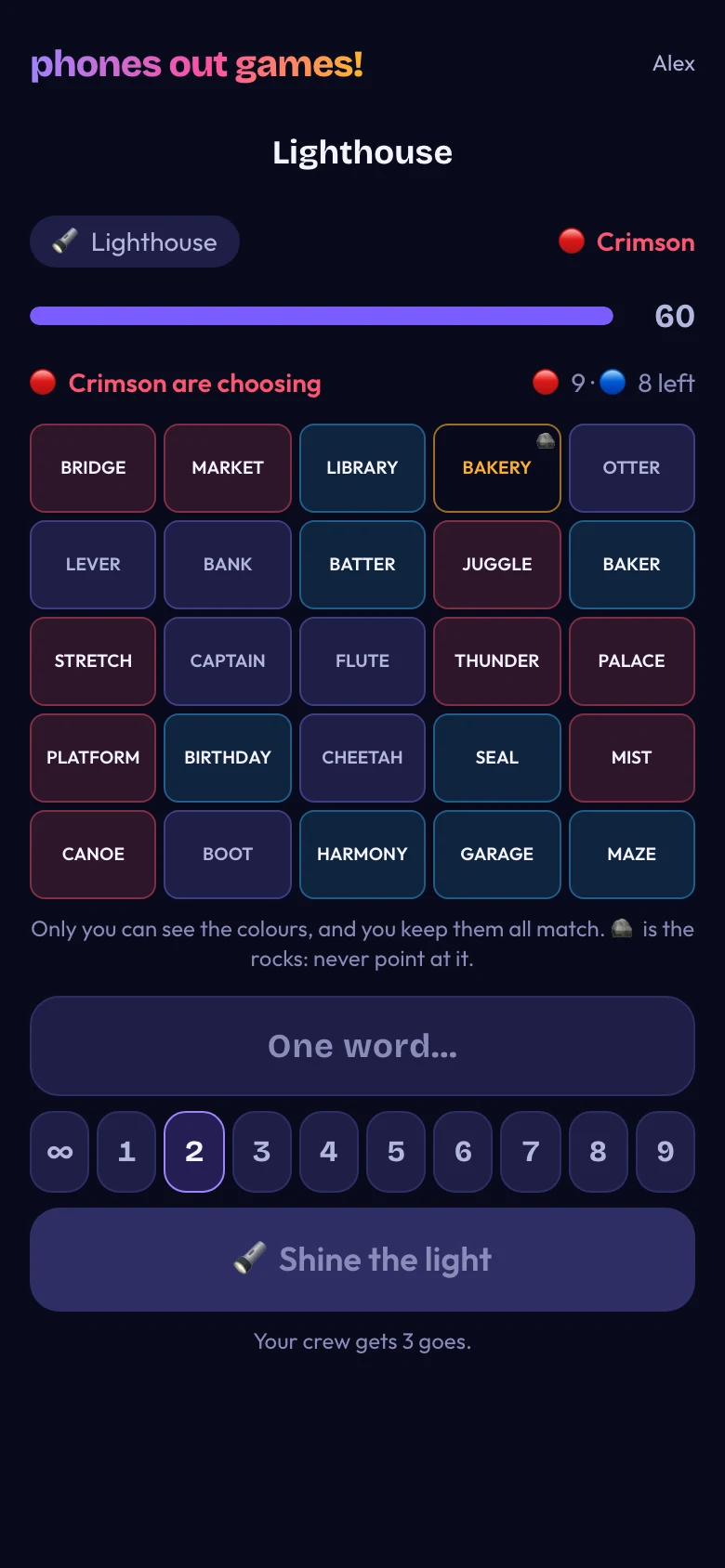 Lighthouse phone screen: Give your clue