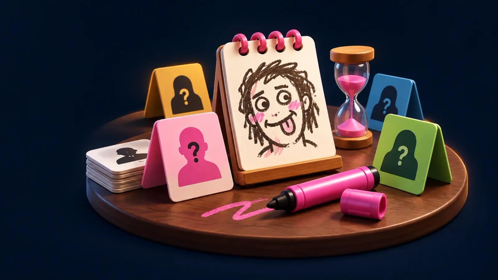 Illustrated cover for Portrait Studio. Draw the person on your left. Apologise later.