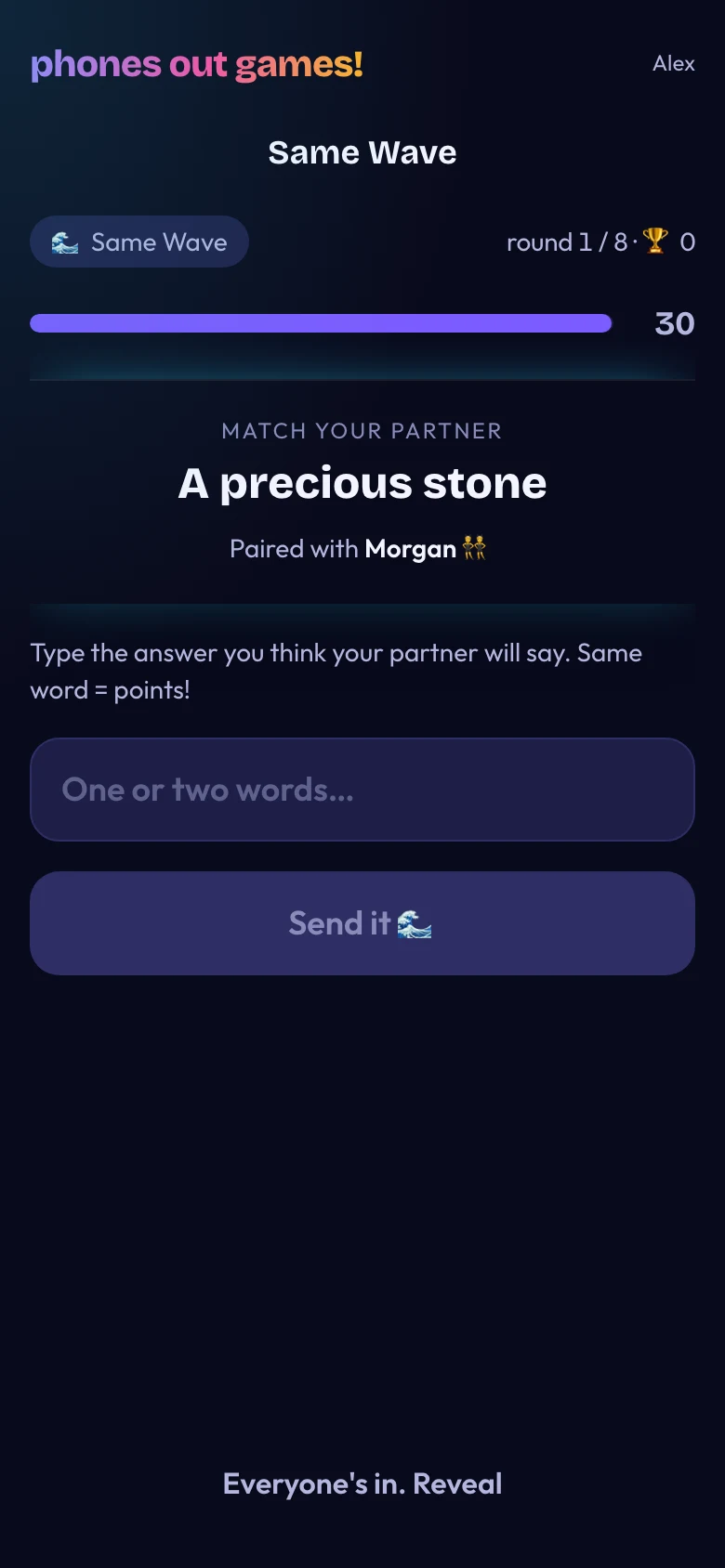 Same Wave phone screen: Lock in your answer