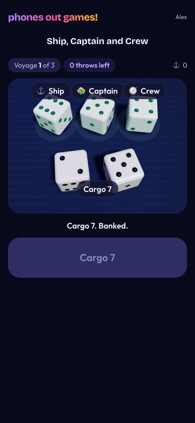 Ship, Captain and Crew phone screen: Load your cargo