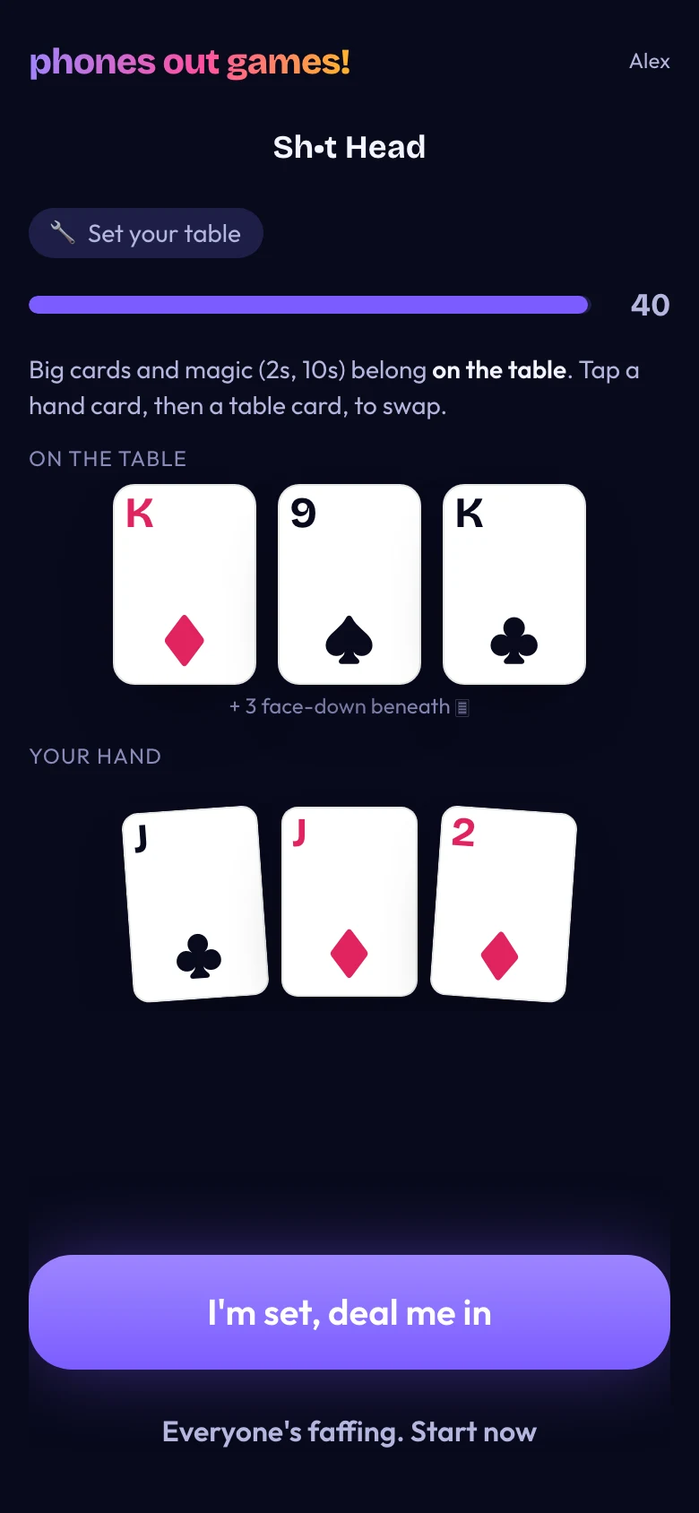 Sh•t Head phone screen: Set up your hand