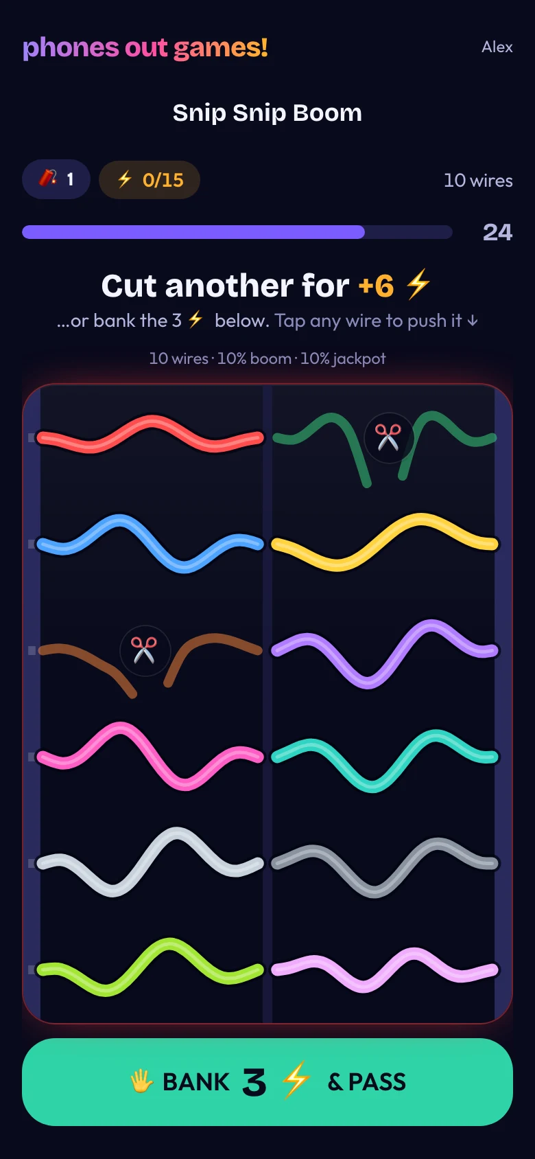 Snip Snip Boom phone screen: Bank it. Or brave it.