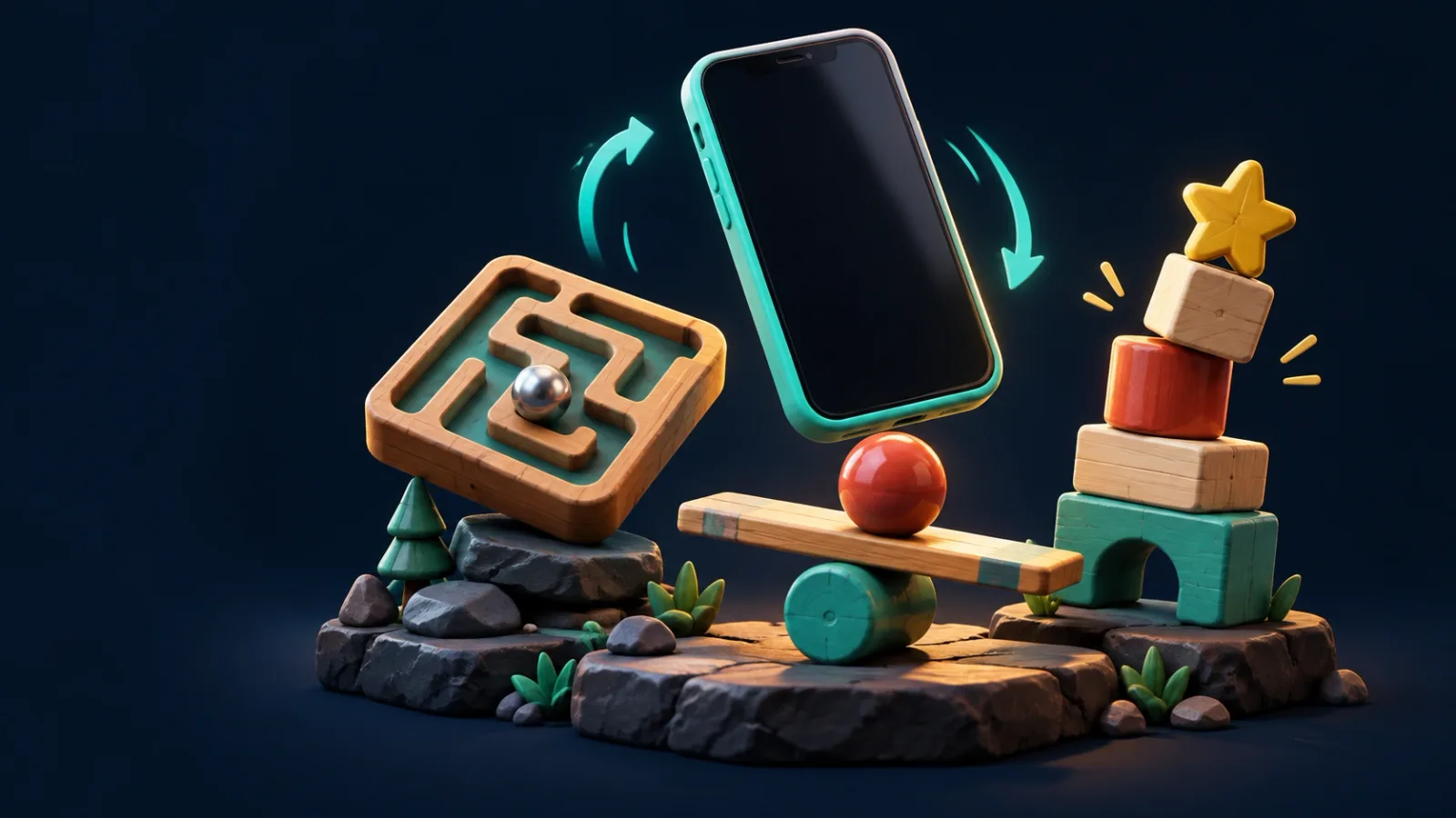Illustrated cover for Tilt. Your phone is the controller. Literally. Don't drop it.
